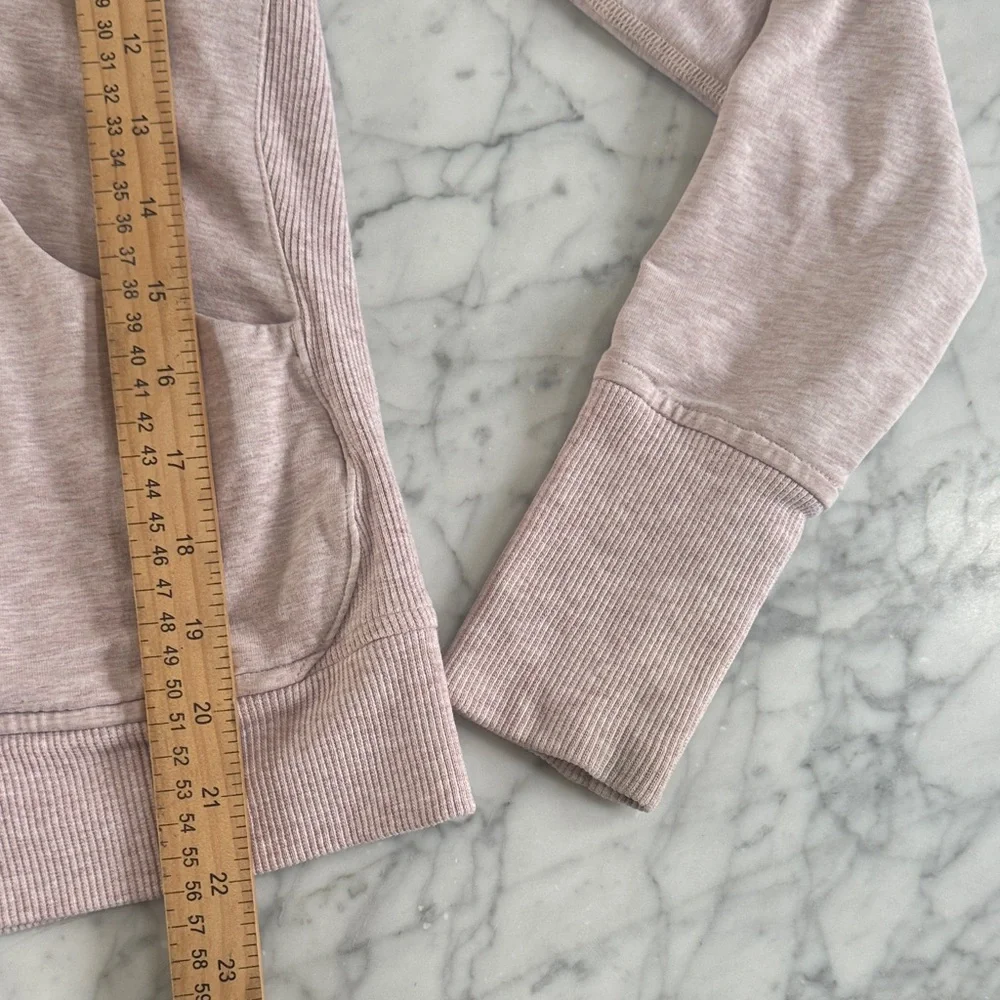 Lululemon Scuba Hoodie Full Zip Heathered Butter Pink Sz 4 - Picture 8 of 11